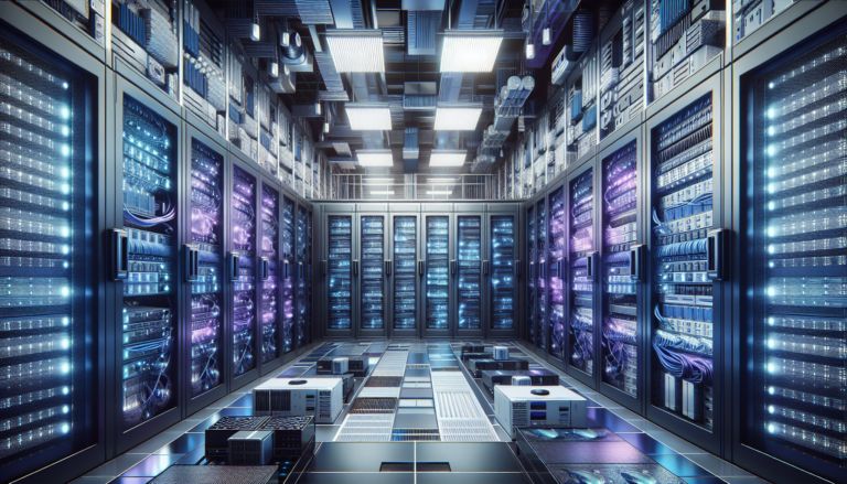 Interior de un data center moderno con elementos clave para la continuidad del negocio