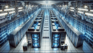 Interior de un centro de datos moderno