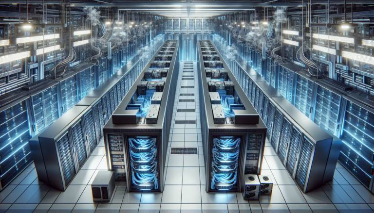 Interior de un centro de datos moderno